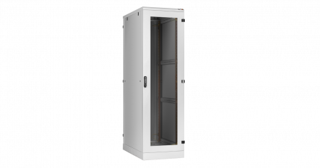 19" Напольный шкаф 24U                    Ш600хГ800мм, дверь стекло, цельнометаллические стенки, серый