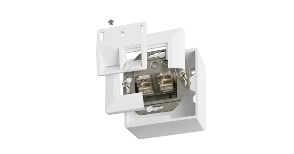 NMC-PL80X80-2PA-WT                    Настенная лицевая панель 80х80 мм под 2 модуля типа Keystone