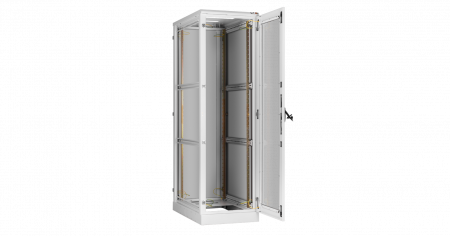19" Напольный шкаф 24U                    Ш600хГ800мм, дверь стекло, цельнометаллические стенки, серый