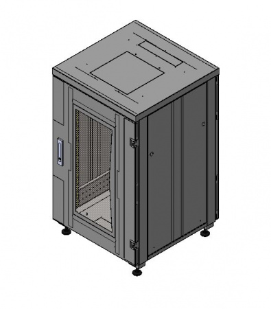 19" Напольный шкаф 18U                    Ш600хГ600мм, стеклянная дверь, серый