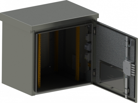 19" Настенный климатический шкаф                    12U, наполненный, IP55,  серый