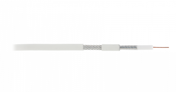 Кабель ULAN коаксиальный, RG-6 (75 Ом), одножильный, CCS (омедненная сталь), внутренний, PVC нг(A), белый, 100м