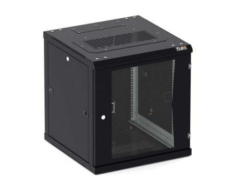 19" Настенный шкаф 18U                    Ш600хГ450мм, стеклянная дверь, черный